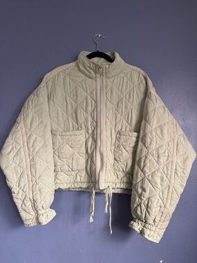 Blank NYC Cropped Quilted Jacket in Matcha Latte